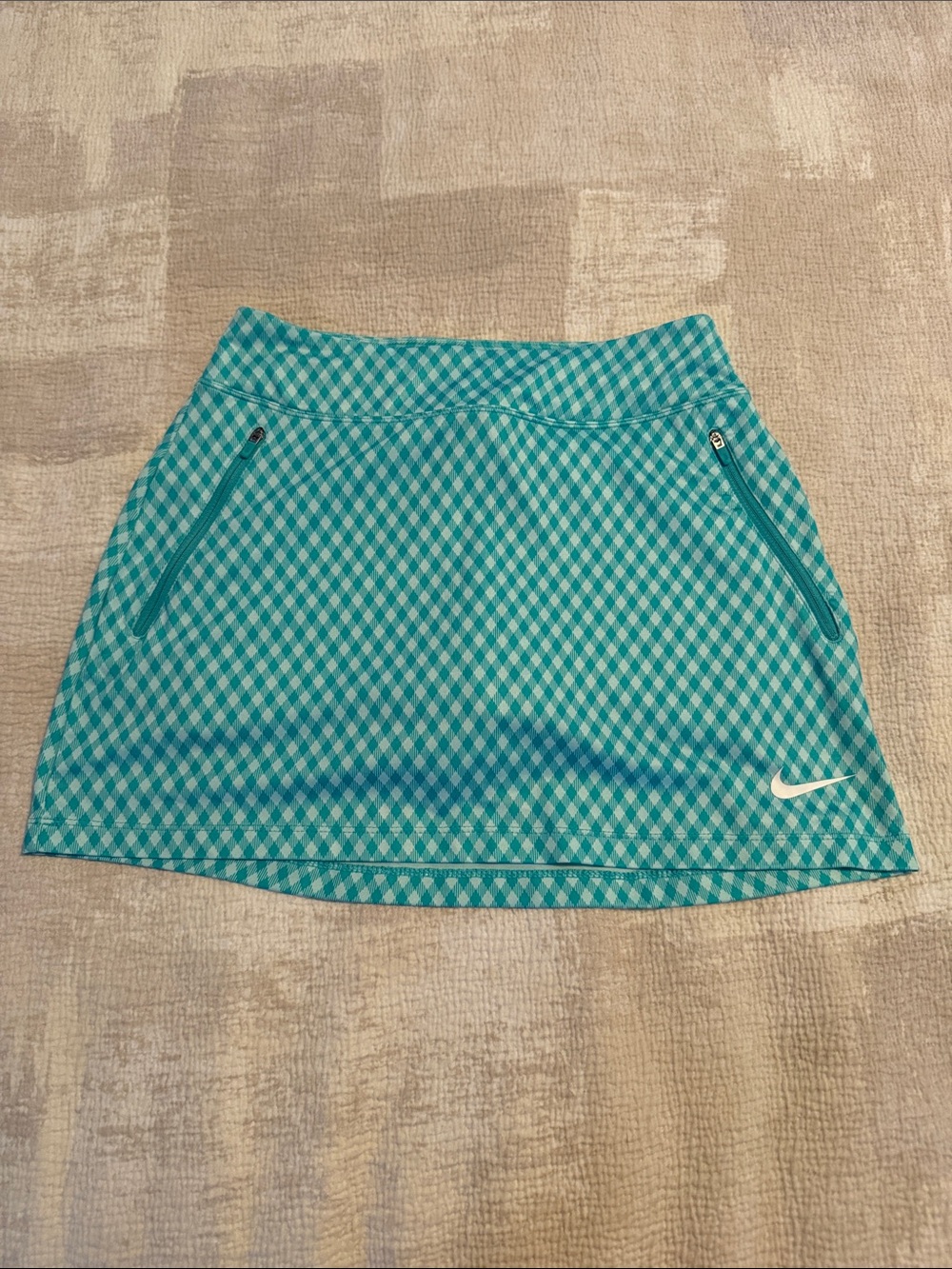 Nike Turquoise Gingham Golf Skort